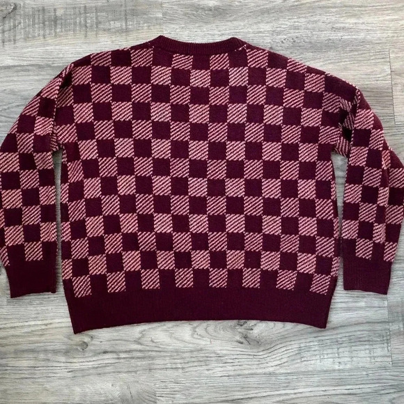 Love  Ellie Red Checked Sweater Sz XL - Picture 2 of 7